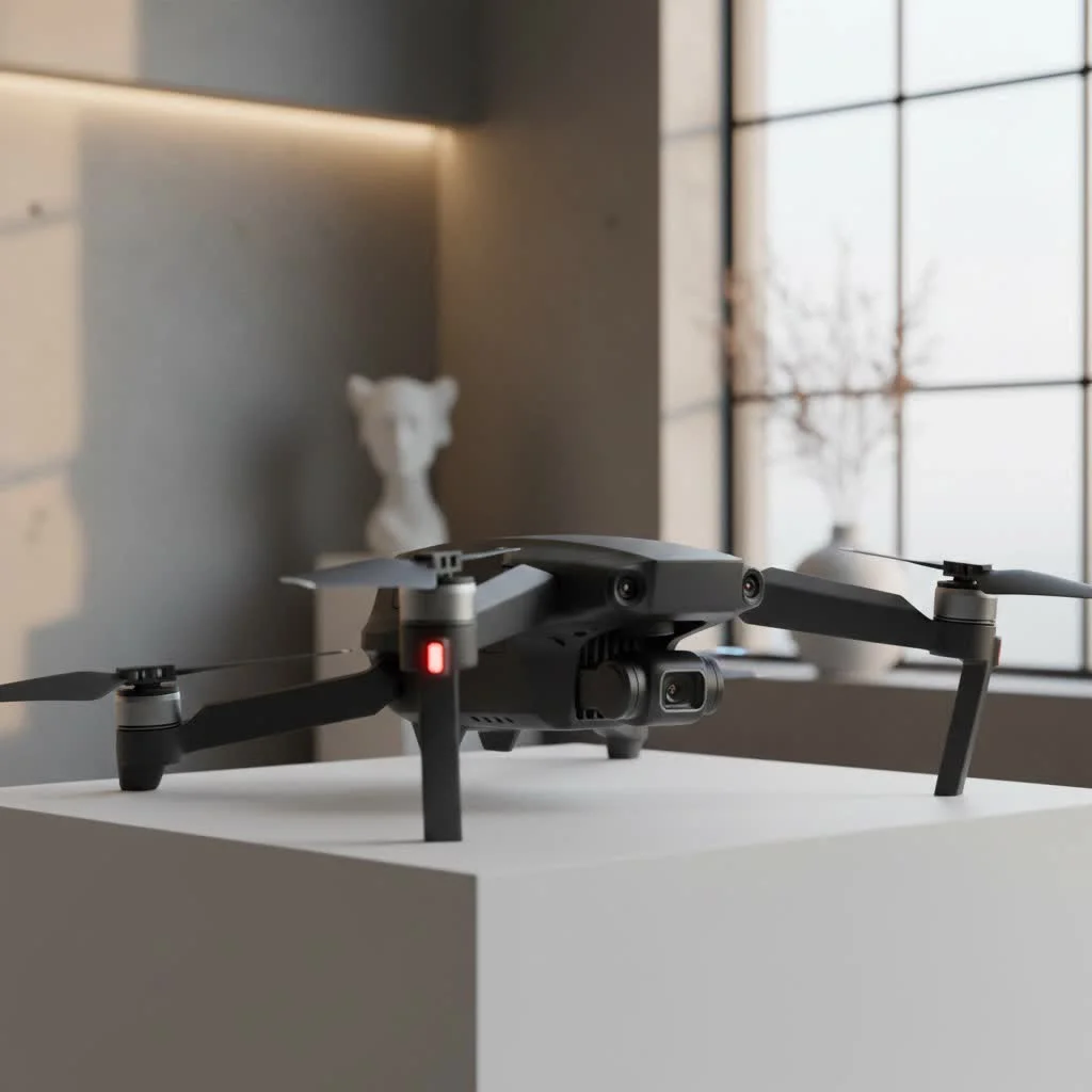 DJI Avata 2 drone flying over a scenic landscape