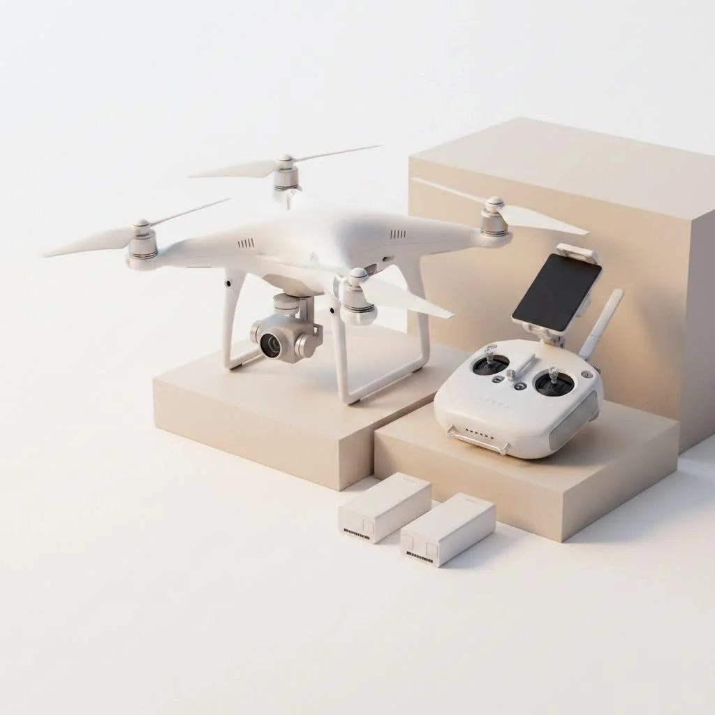 Drone with thermal camera flying over a landscape