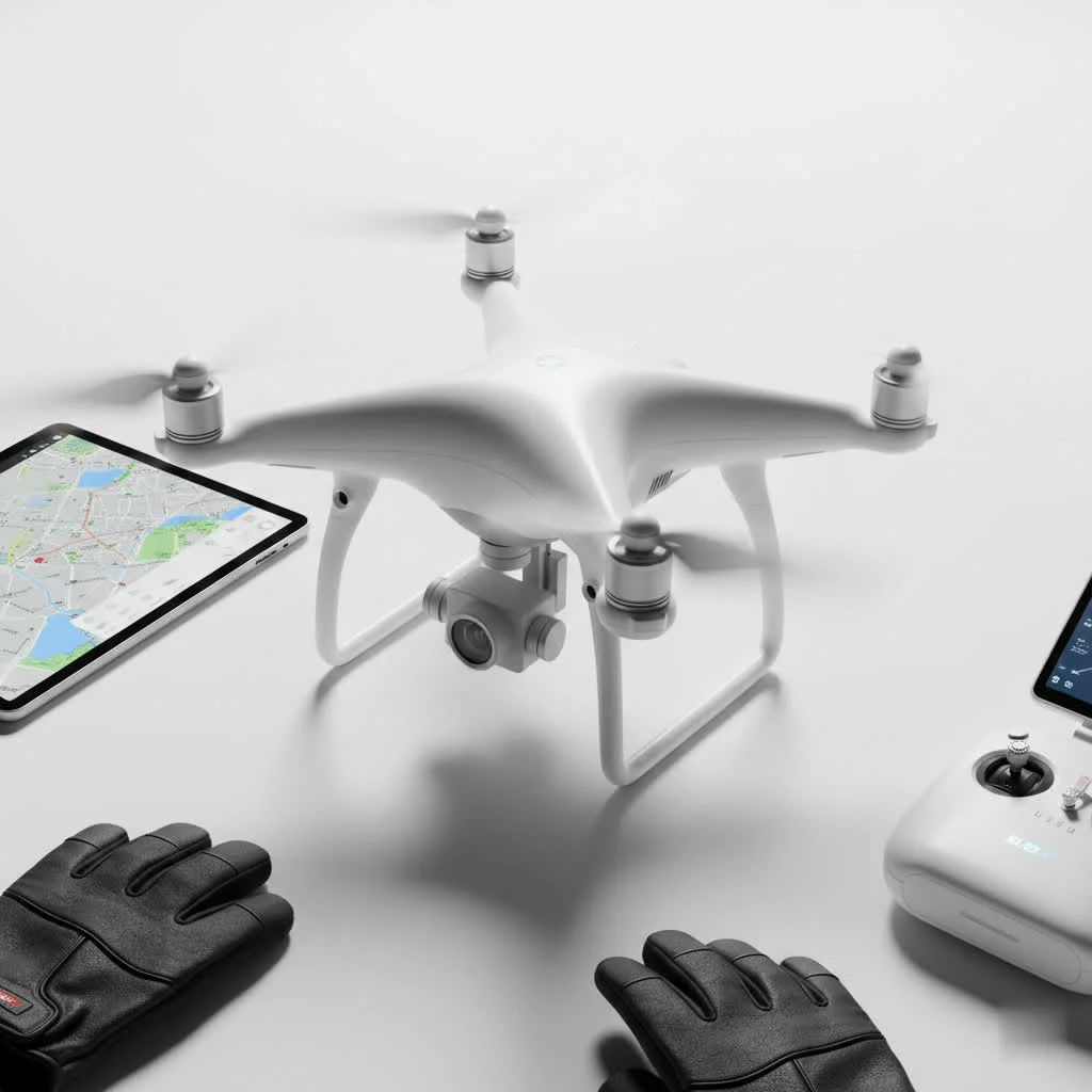 Drone capturing a scenic landscape from above