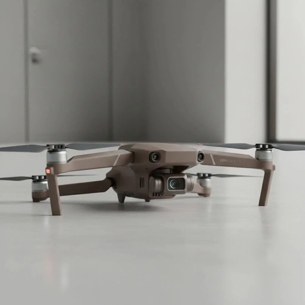 Drone capturing a scenic landscape from above