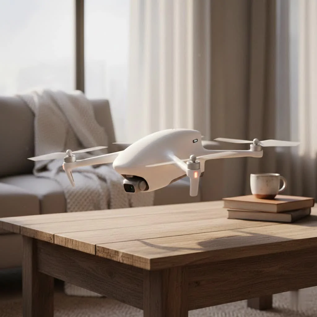 Drone capturing an aerial view of a modern house with a pool