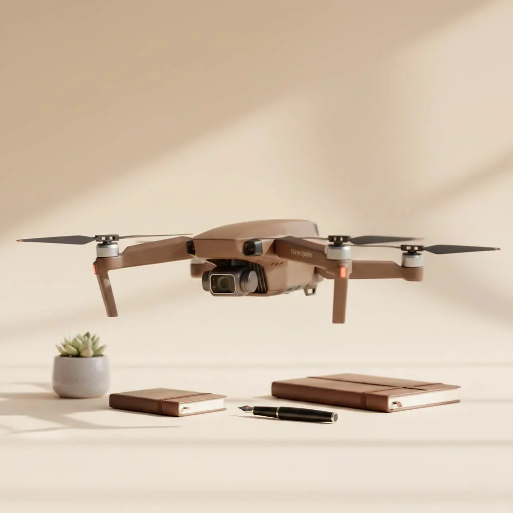 Tello drone flying indoors with a person controlling it via smartphone