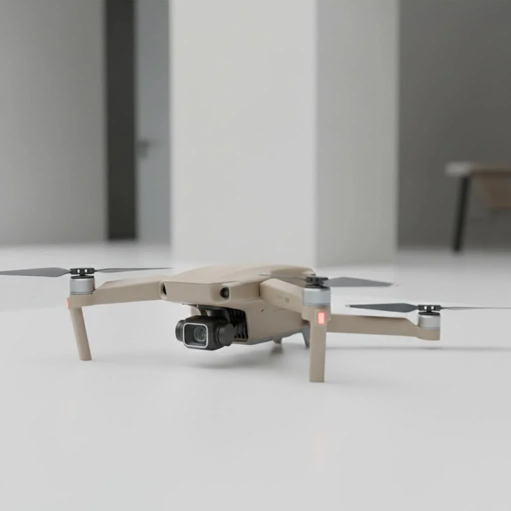 Drone flying over a scenic landscape